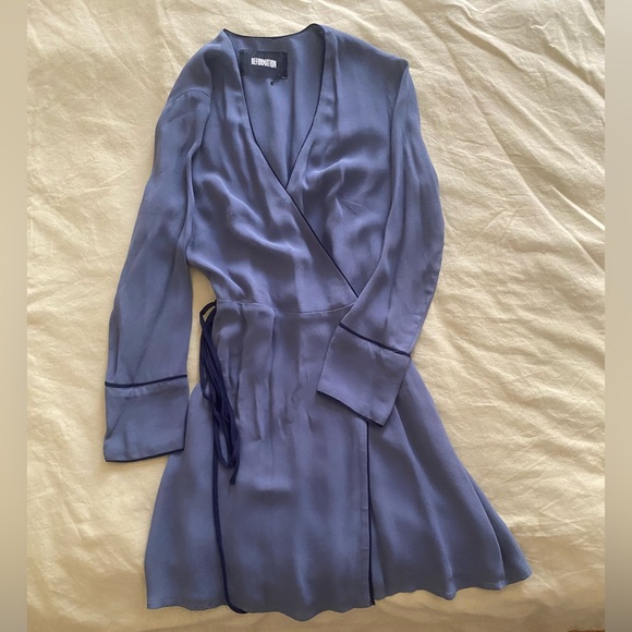 NWOT Blue Wrap Dress - Reformation Bamboo Dress - Picture 10 of 11